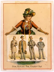 B. Rydill, Nos styles pour quatre-vingt-six : Le patron, Le vendeur, Le comptable, Le garçon, 1886